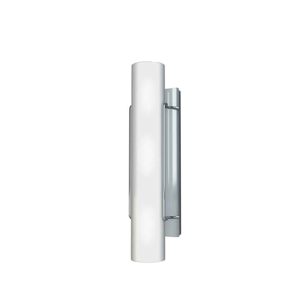 Kendal Lighting VF6900-3L-CH Nextra 3 Light Vertical Vanity in Chrome Featuring Cylindrical White Glass