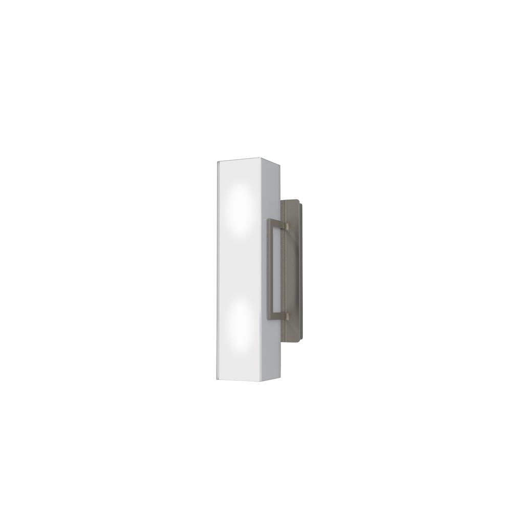 Kendal Lighting VF7000-2L-SN Roxy 2 Light Vertical Vanity in Satin Nickel Featuring Squared White Glass