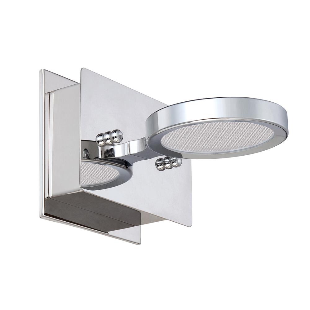 Kendal Lighting VF7300-1L-CH 1-Light LED Vanity in a Chrome finish with Clear Mesh diffusers