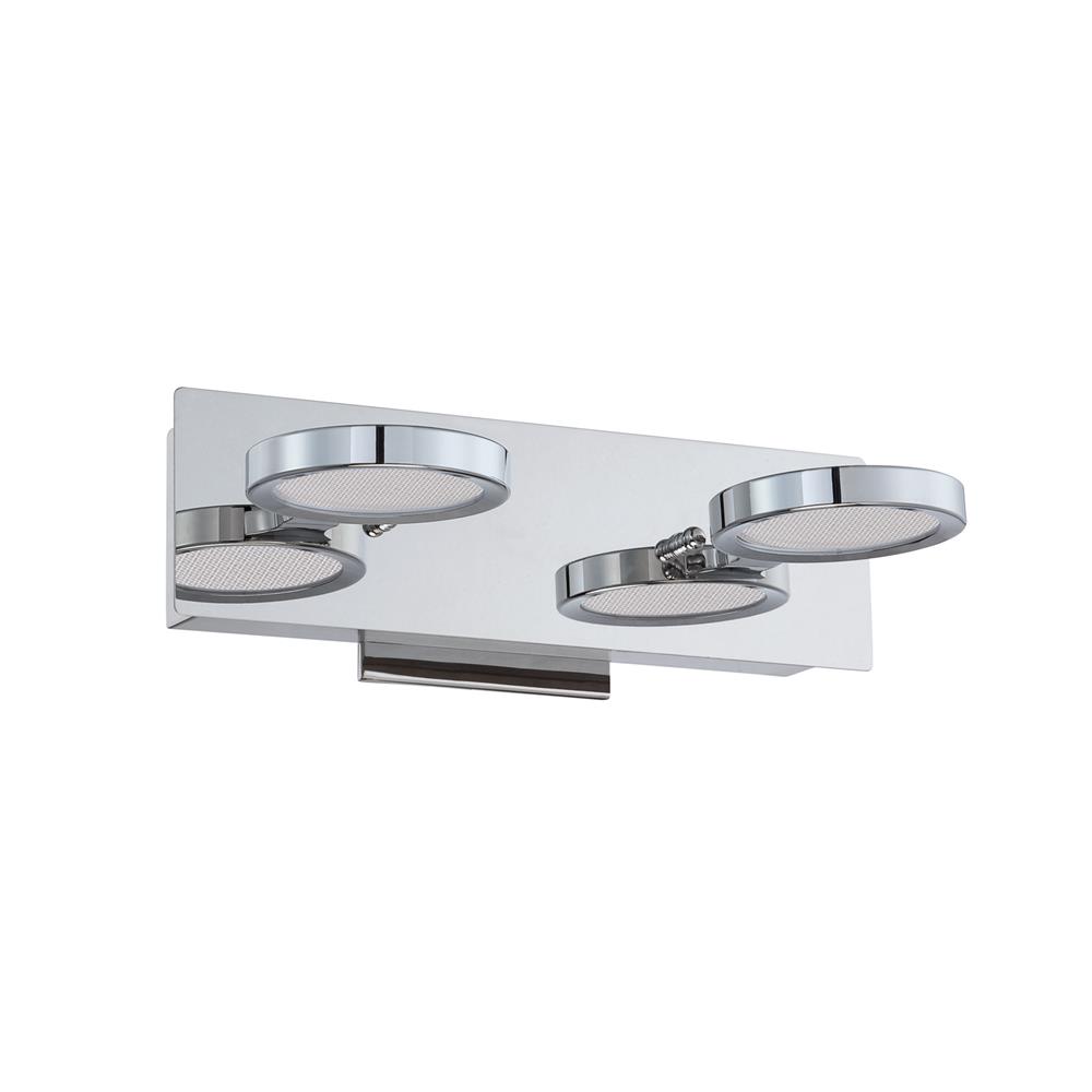 Kendal Lighting VF7300-2L-CH 2-Light LED Vanity in a Chrome finish with Clear Mesh diffusers