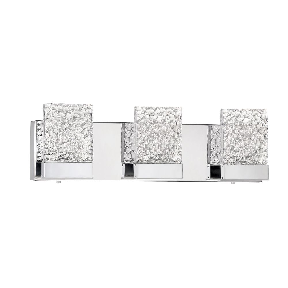 Kendal Lighting VF9803-1CH ASTRON 3-Light-LED Chrome Vanity Light with Glass style #1