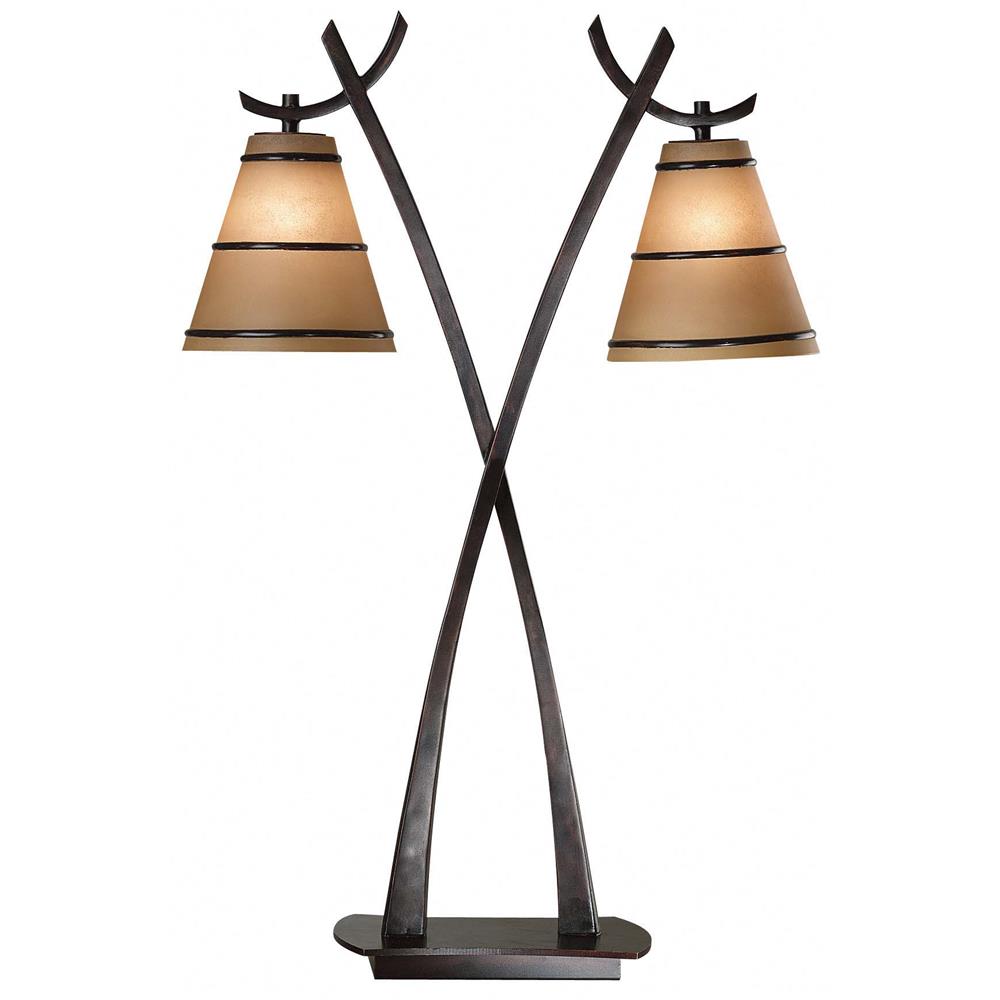 Kenroy Home 03334 Wright 2 Light Table Lamp in Oil Rubbed Bronze Finish
