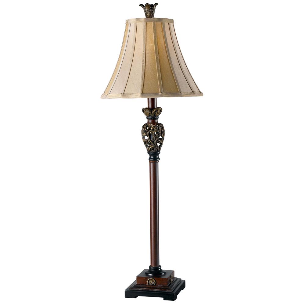 Kenroy Home 20182GR Iron Lace Buffet Lamp in Golden Ruby Finish
