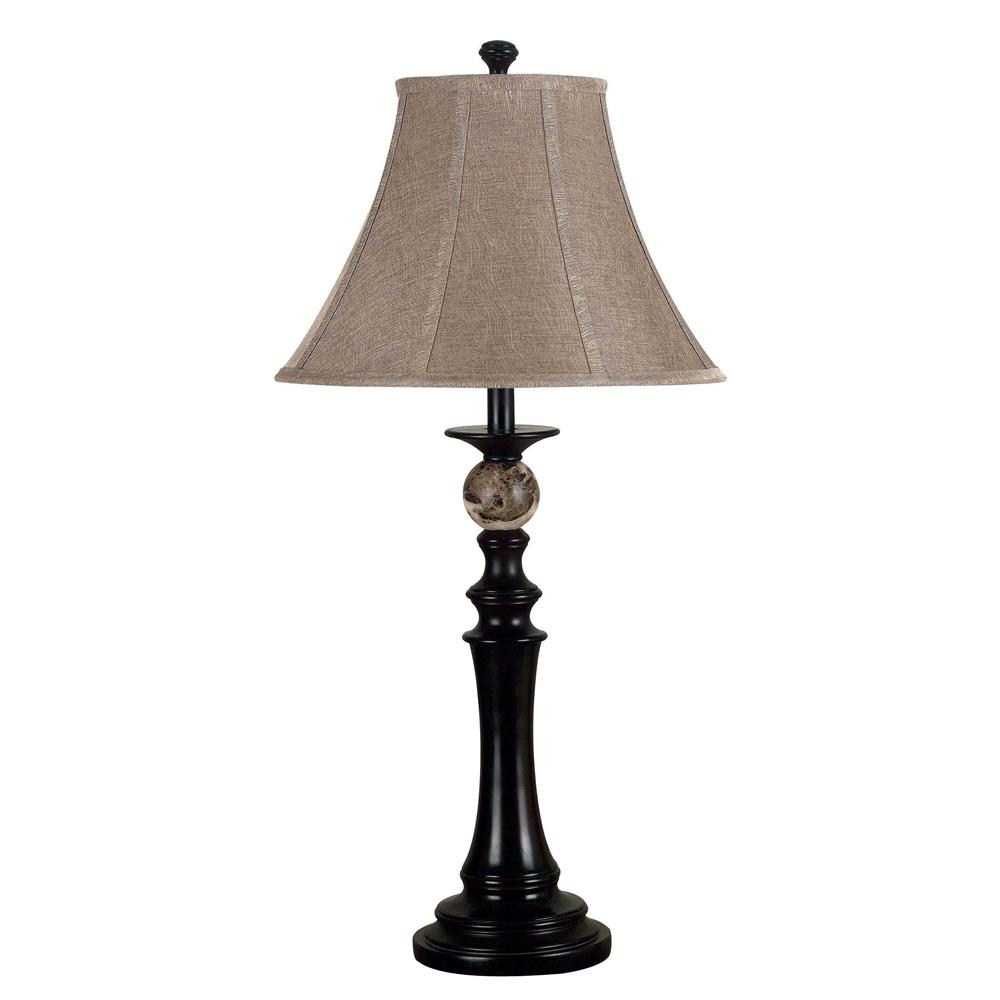 Kenroy Home 20630ORB Plymouth Table Lamp in Oil Rubbed Bronze Finish w/Natural Marble Accents