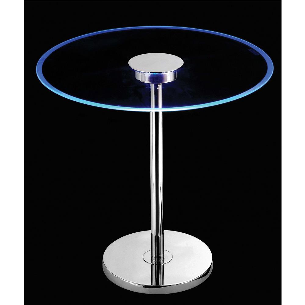 Kenroy Home 32176GCH Spectral LED Table in Chrome Finish Glass Table with Color Changing LEDs