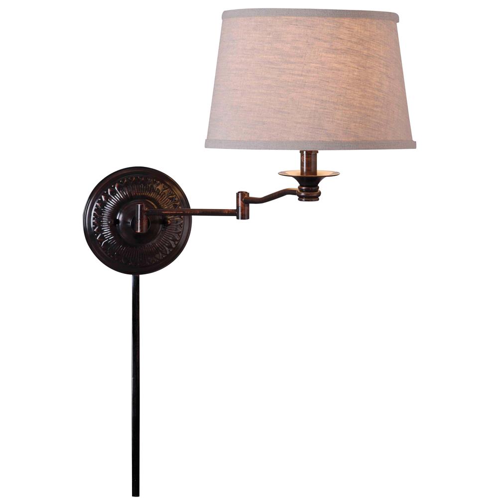 Kenroy Home 32217CBZ Riverside Wall Swing Arm Lamp in Copper Bronze Finish