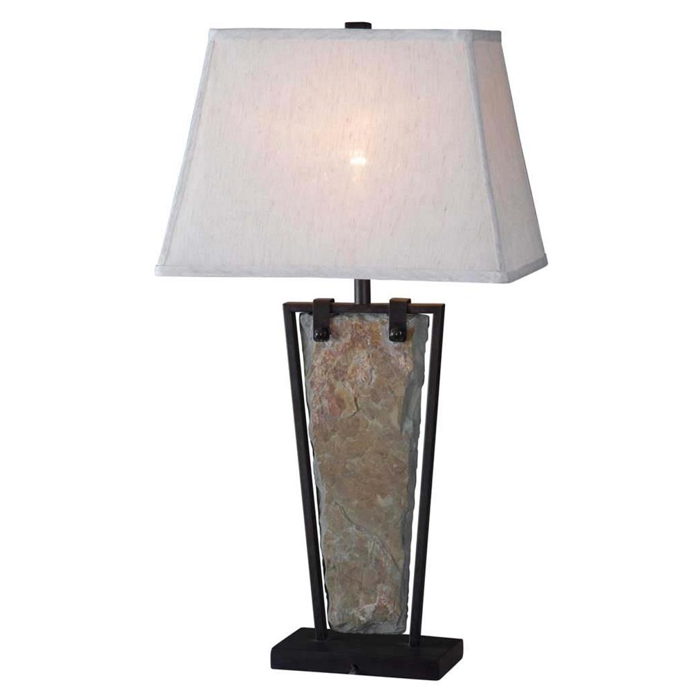 Kenroy Home 32227SL Free Fall Table Lamp in Natural Slate Finish
