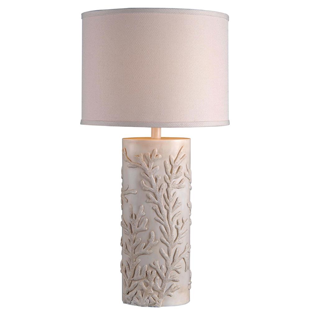Kenroy Home 32267AWH Reef Table Lamp in Antique White Finish