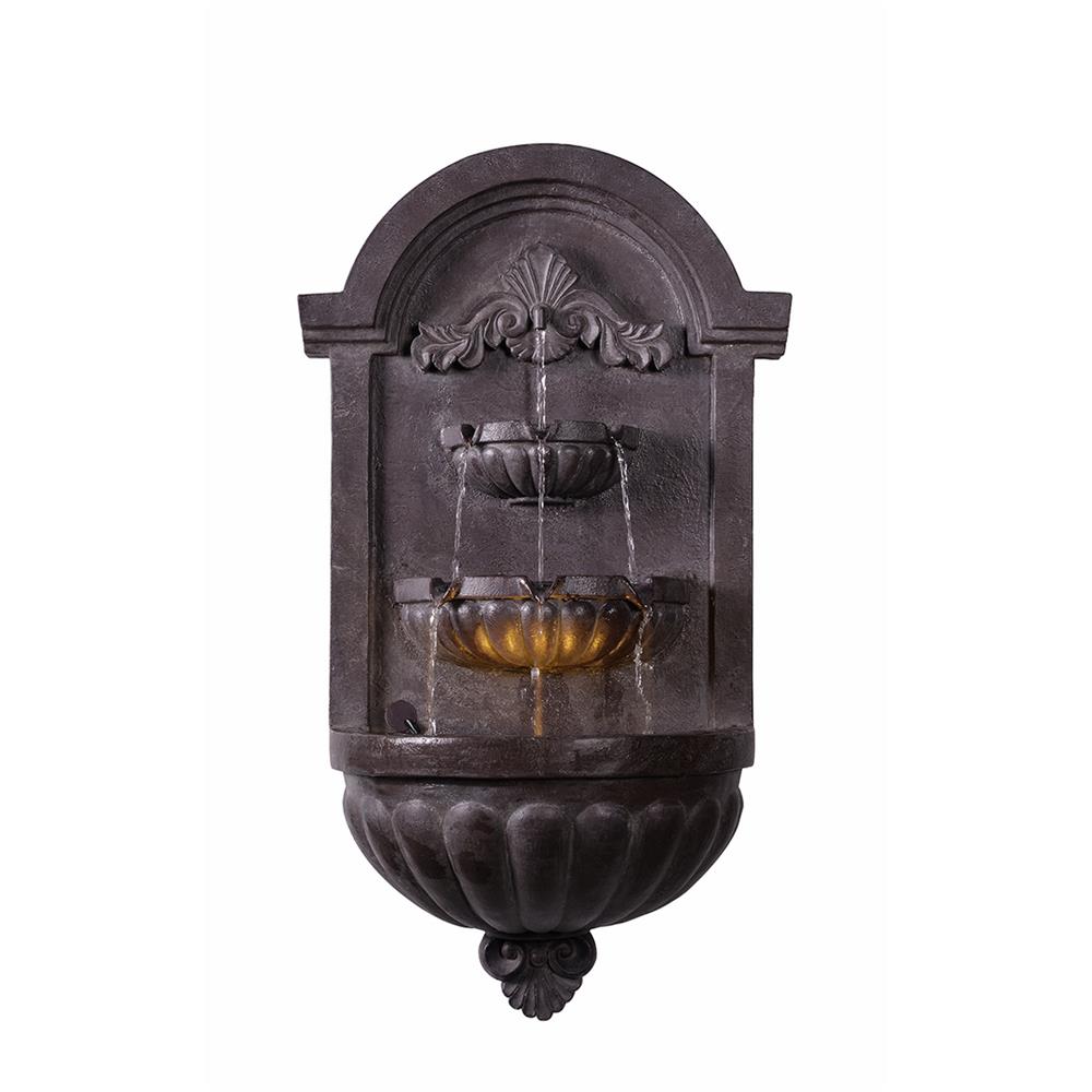 Kenroy Home 51011PLBZ San Pablo Wall Fountain in Plum Bronze Finish