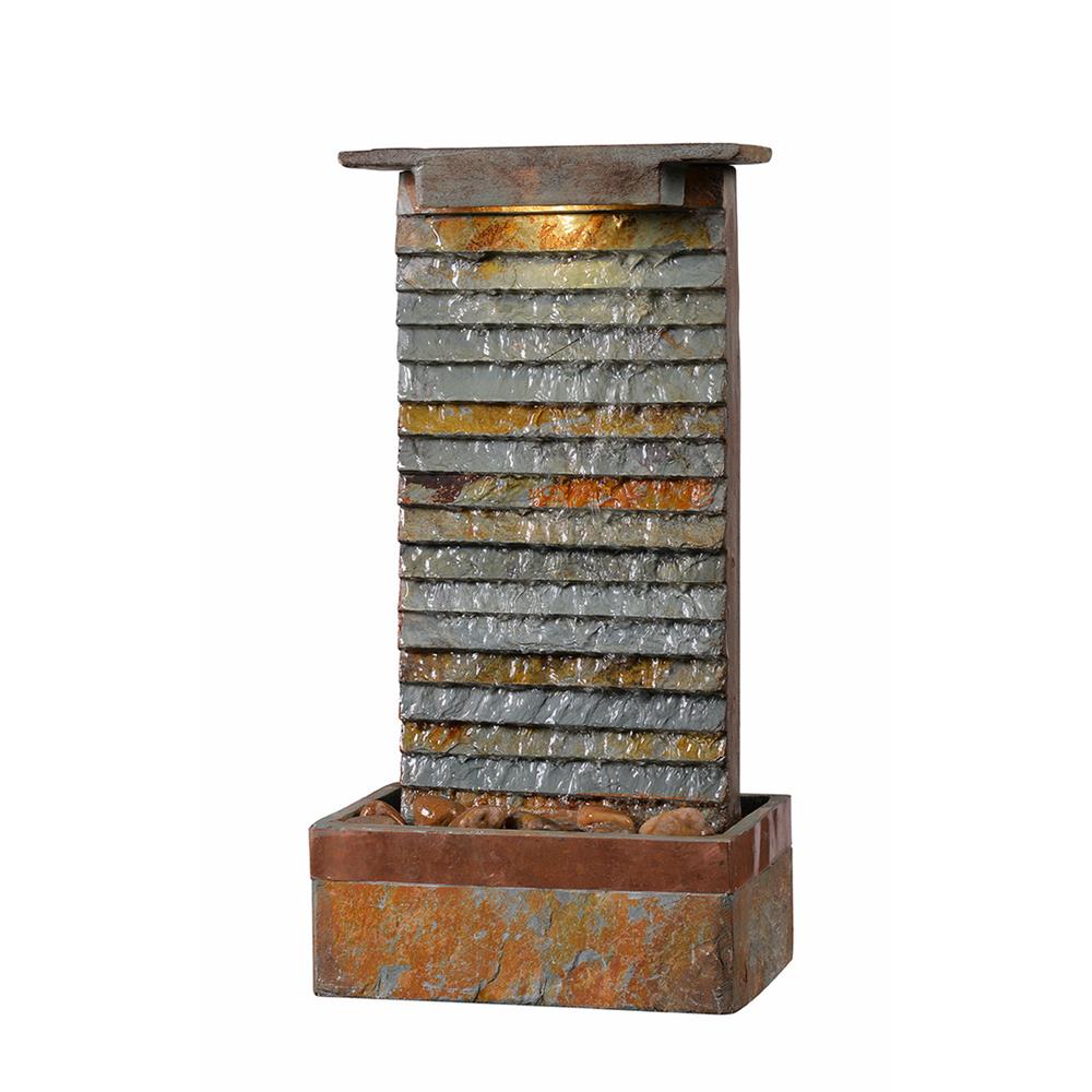 Kenroy Home 51023SLCOP Stave Table Fountain in Slate and Copper