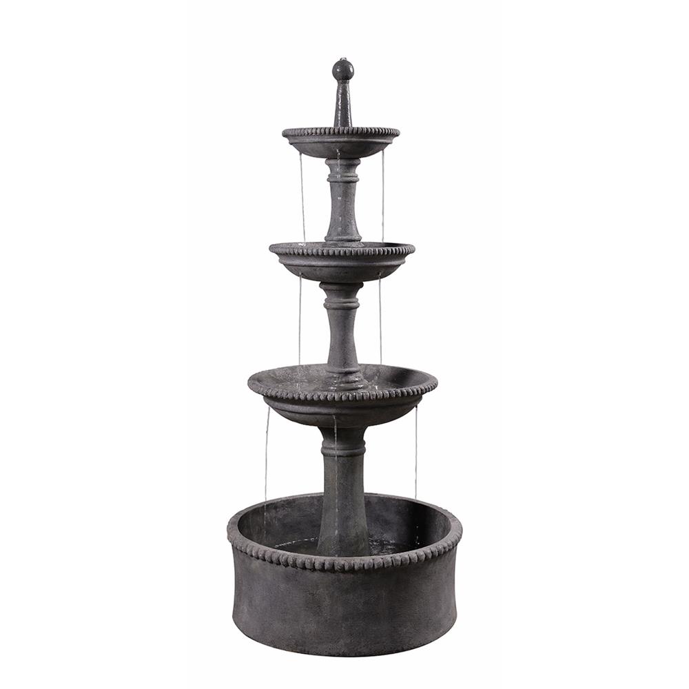 Kenroy Home 51039ZC Palace Outdoor Floor Fountain in Zinc Finish