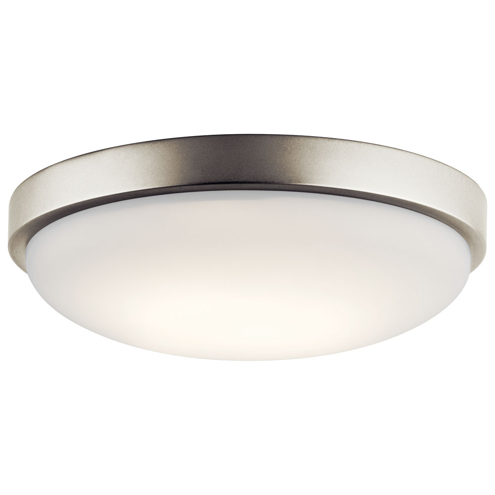 Kichler 10763NILED Ceiling Space 11.5" LED Commercial Flush Mount with White Acrylic Diffuser in Brushed Nickel