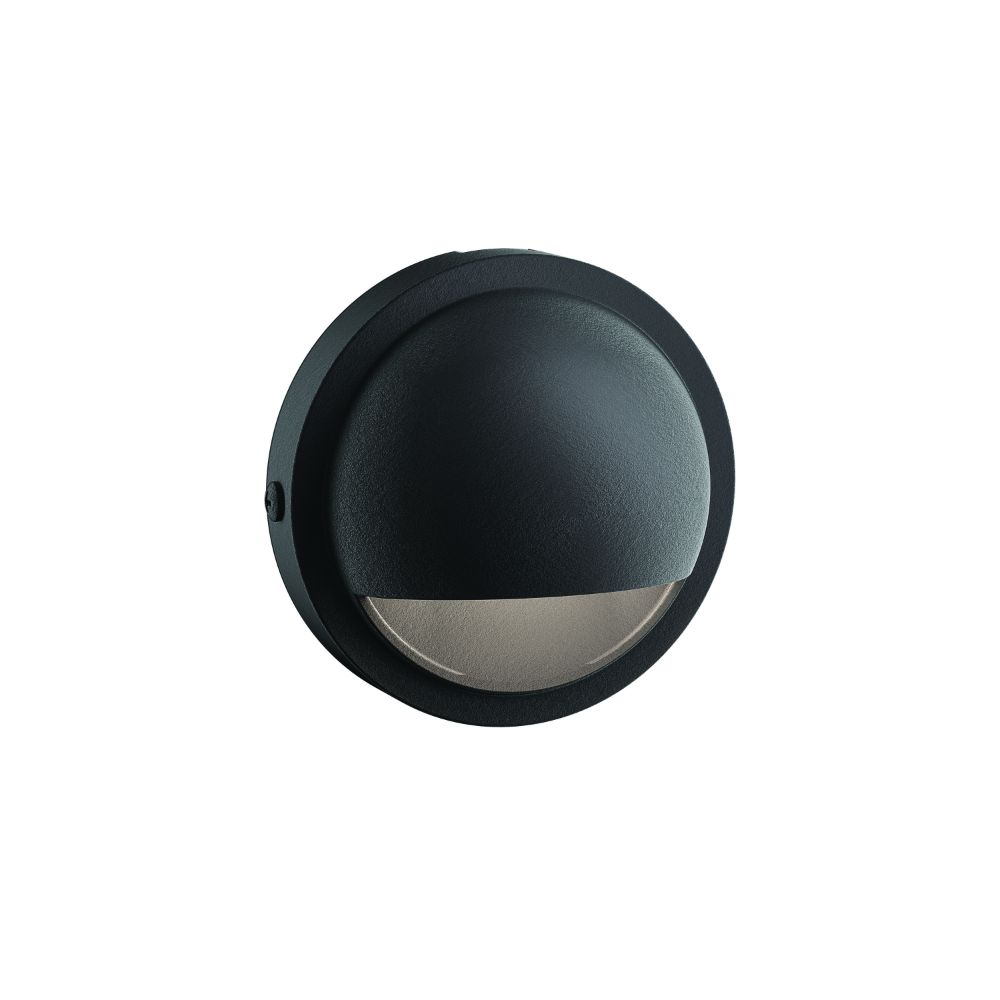 Kichler 15764BKT30R Half-Moon LED Deck Light in Black Textured
