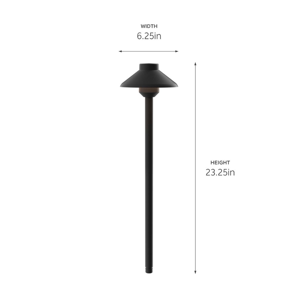 Kichler 15820BKT27 Stepped Dome LED Path in Black Textured