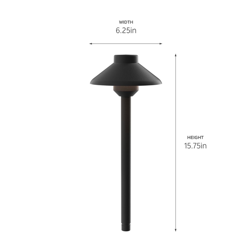 Kichler 15821BKT27 Stepped Dome LED Path - Short in Black Textured