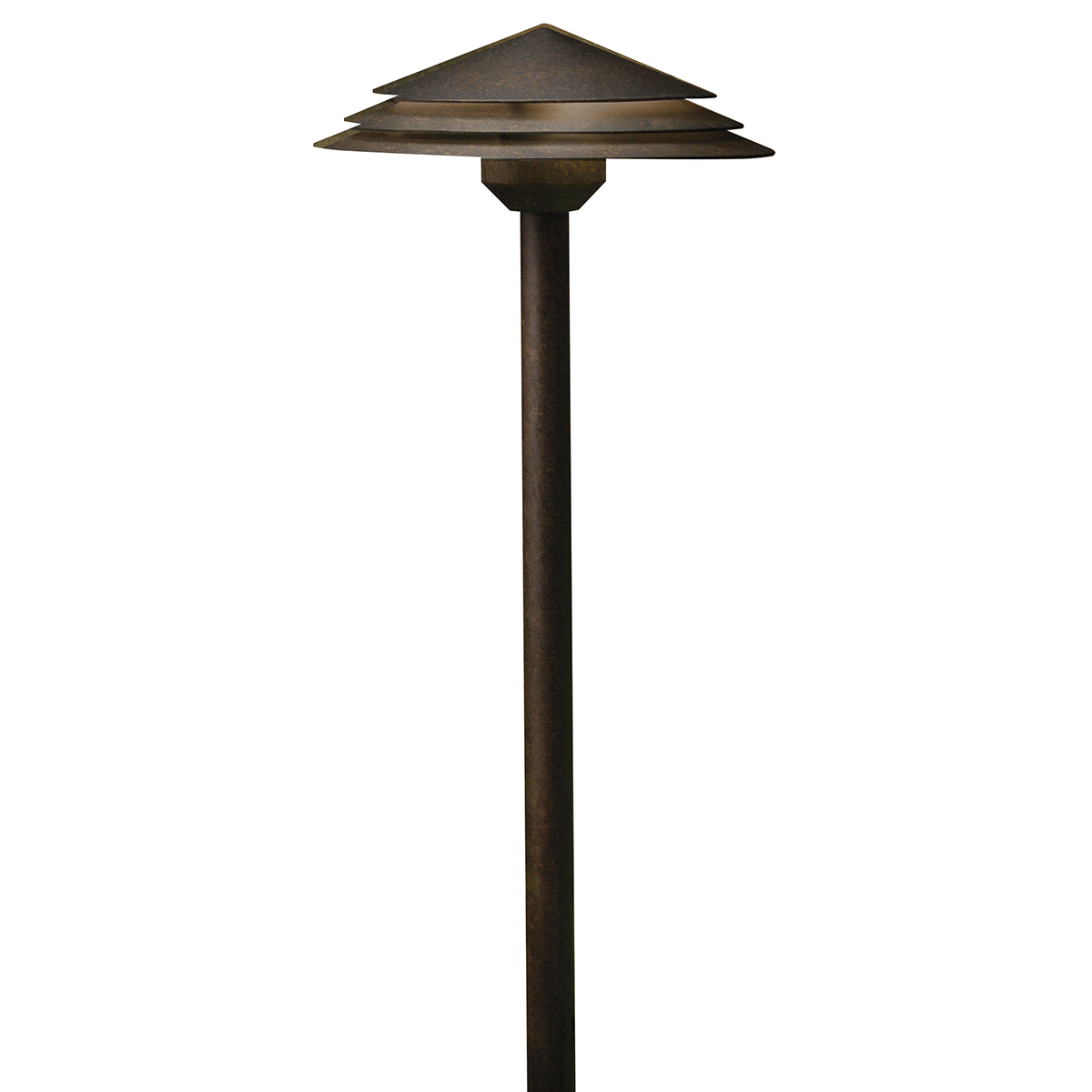 Kichler 16124AGZ27 Round Tiered - LED Path - 2700 in Aged Bronze