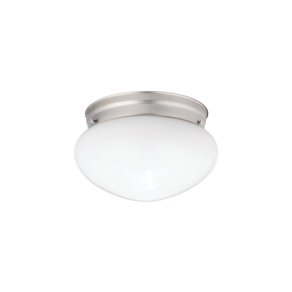 Kichler 206NI Ceiling Space 7.5" 1 Light Flush Mount with White Globe in Brushed Nickel