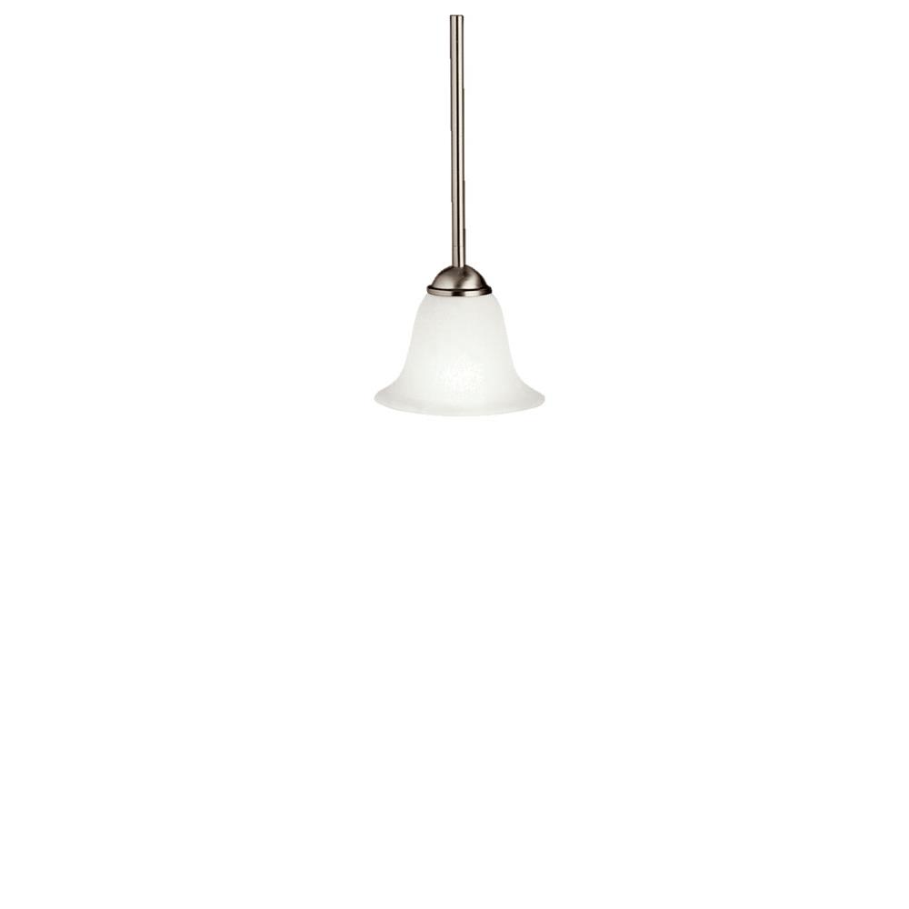 Kichler 2771NI Dover 5.5" 1 Light Mini Pendant with Etched Seeded Glass in Brushed Nickel