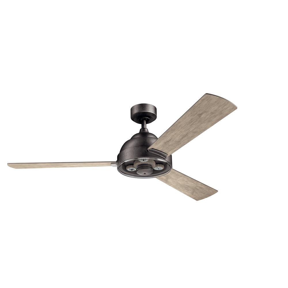 Kichler 300253AVI Pinion 60" Fan Anvil Iron finish and Distressed Antique Gray Blades in Anvil Iron and Distressed Antique Gray