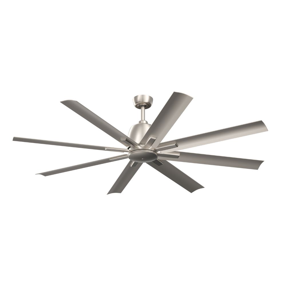 Kichler 310265NI 65 Inch Breda 8 Blade Ceiling Fan in Brushed Nickel with Brushed Nickel Blades