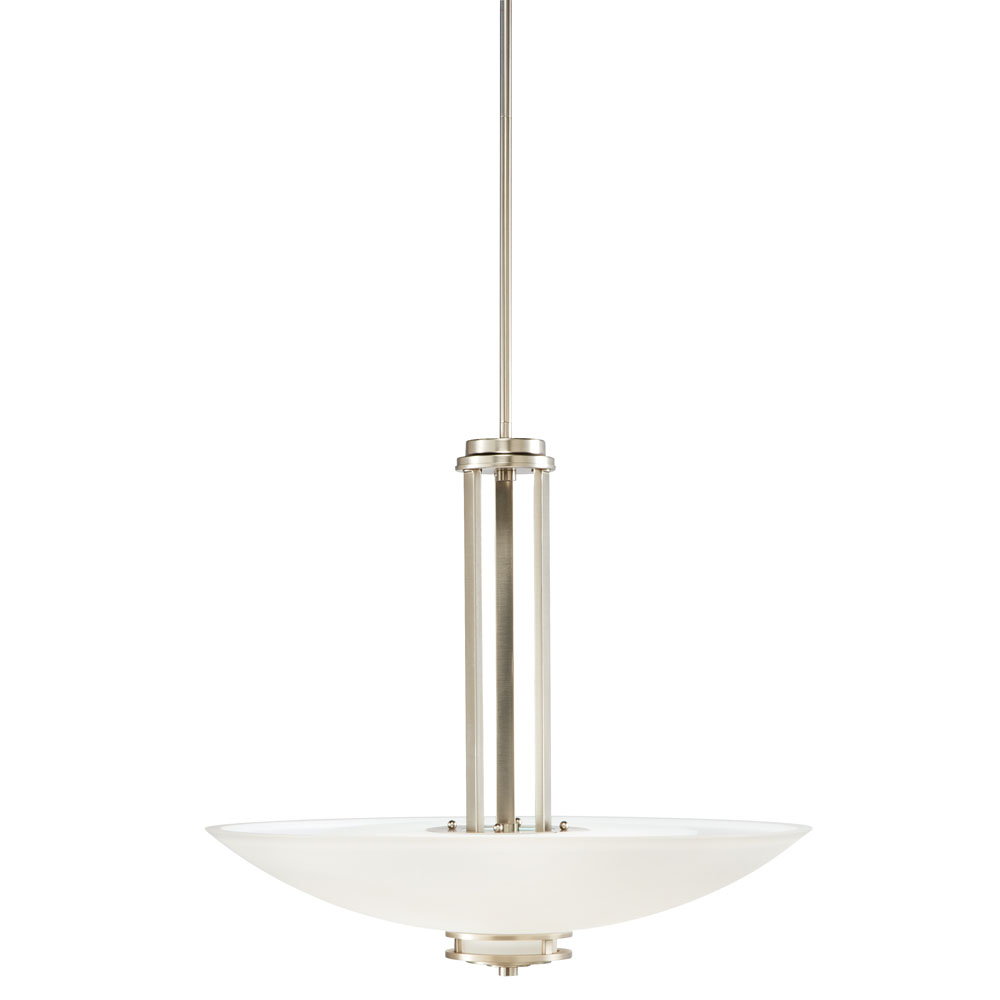 Kichler 3275NI Hendrik 22" 3 Light Inverted Pendant with Satin Etched Cased Opal Glass Brushed Nickel in Brushed Nickel