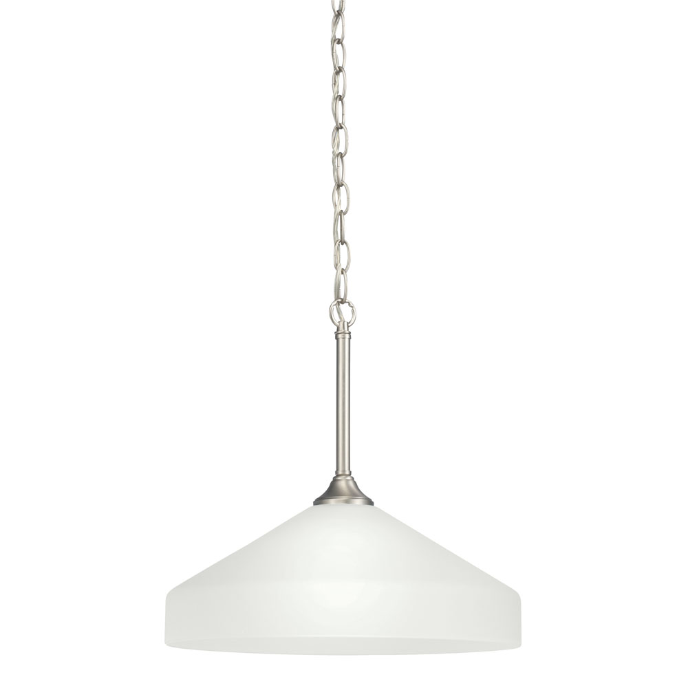 Kichler 3349NI Ansonia 15" 1 Light Pendant with Satin Etched Glass in Brushed Nickel
