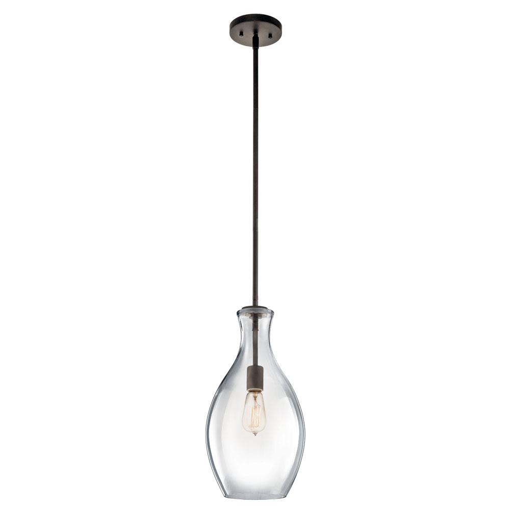 Kichler 42047OZ Everly 17.75" 1 Light Hour Glass Pendant Clear Glass Olde Bronze in Olde Bronze
