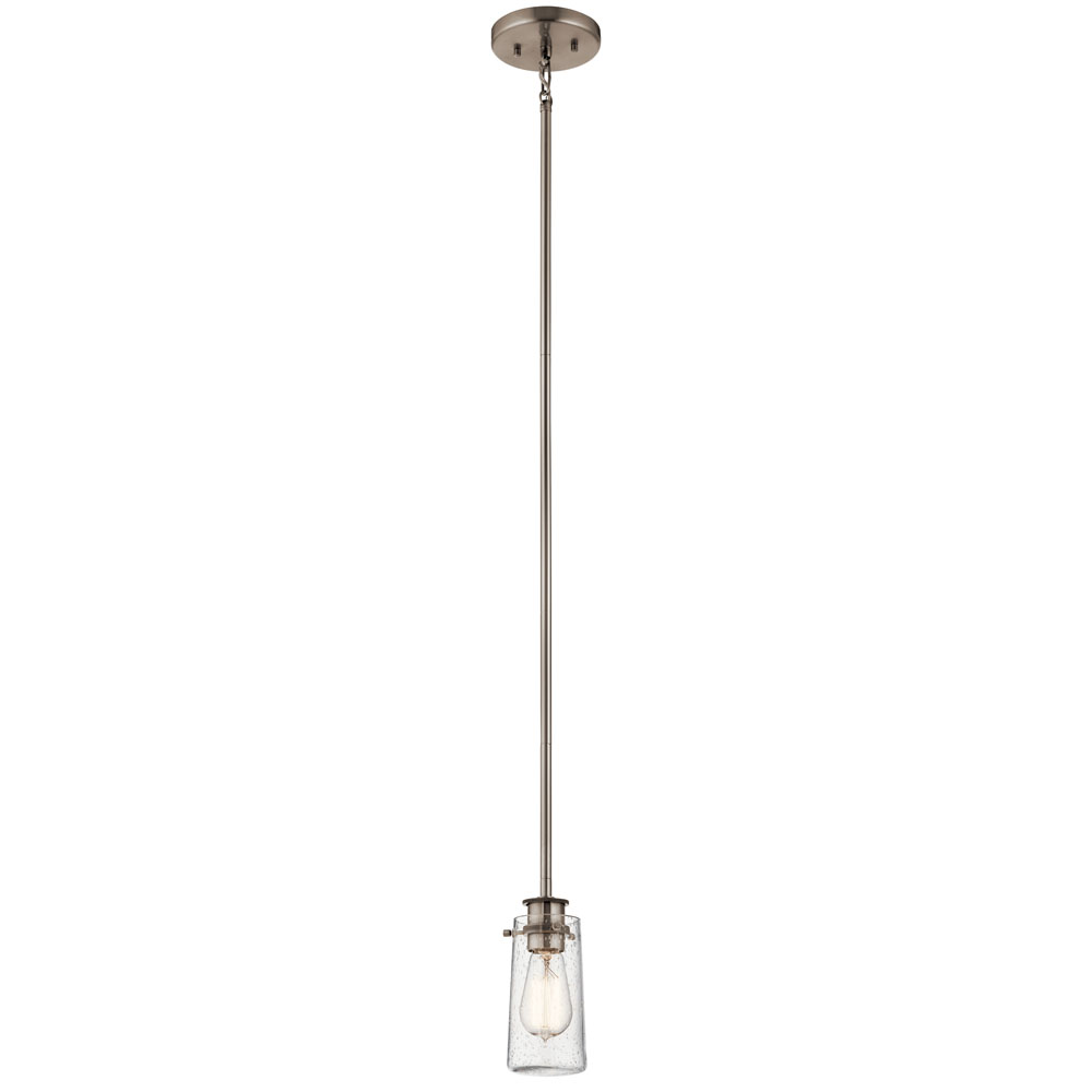 Kichler 43060CLP Braelyn 8.5" 1 Light Mini Pendant with Clear Seeded Glass Classic Pewter in Classic Pewter