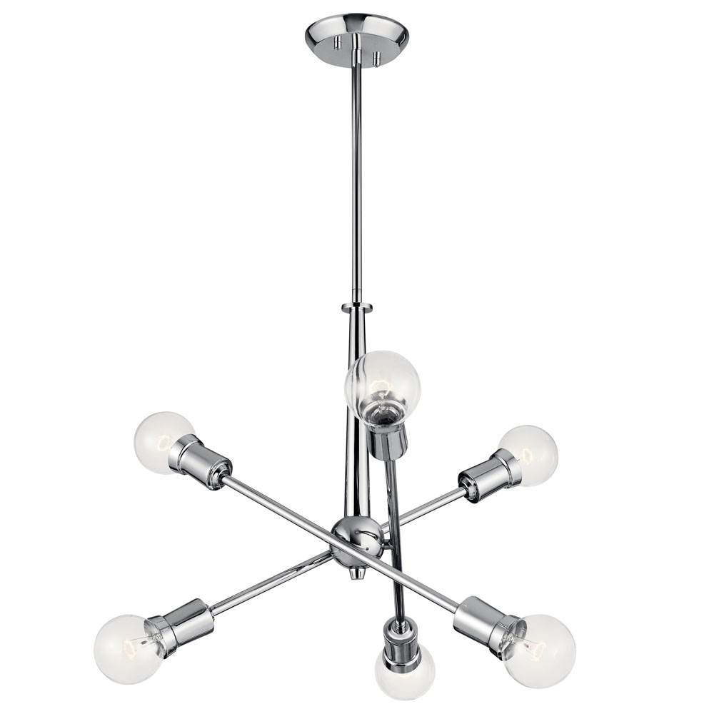 Kichler 43095CH Armstrong 27.75" 6 Light Chandelier in Chrome in Chrome