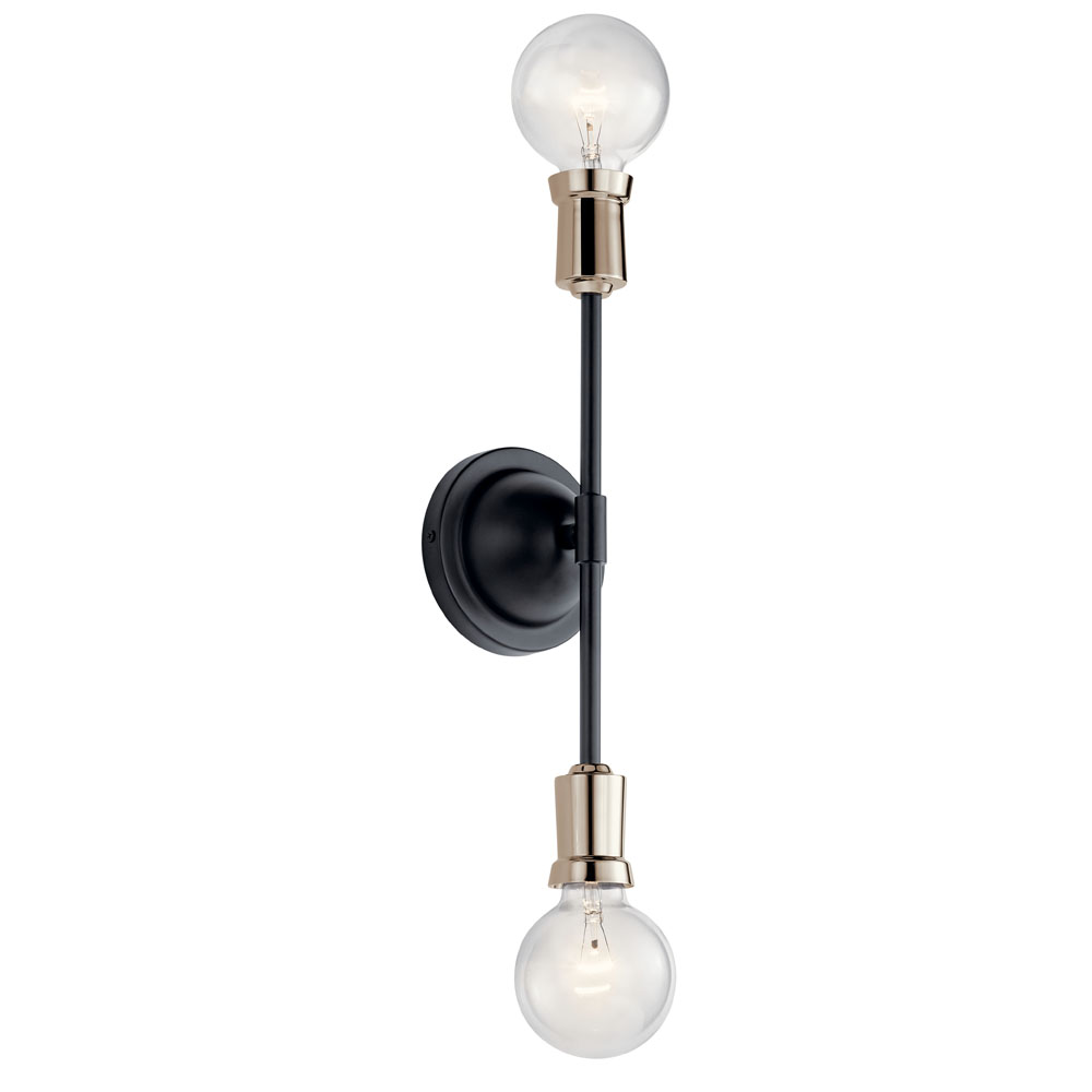 Kichler 43195BK Armstrong Wall Sconce 2Lt in Black