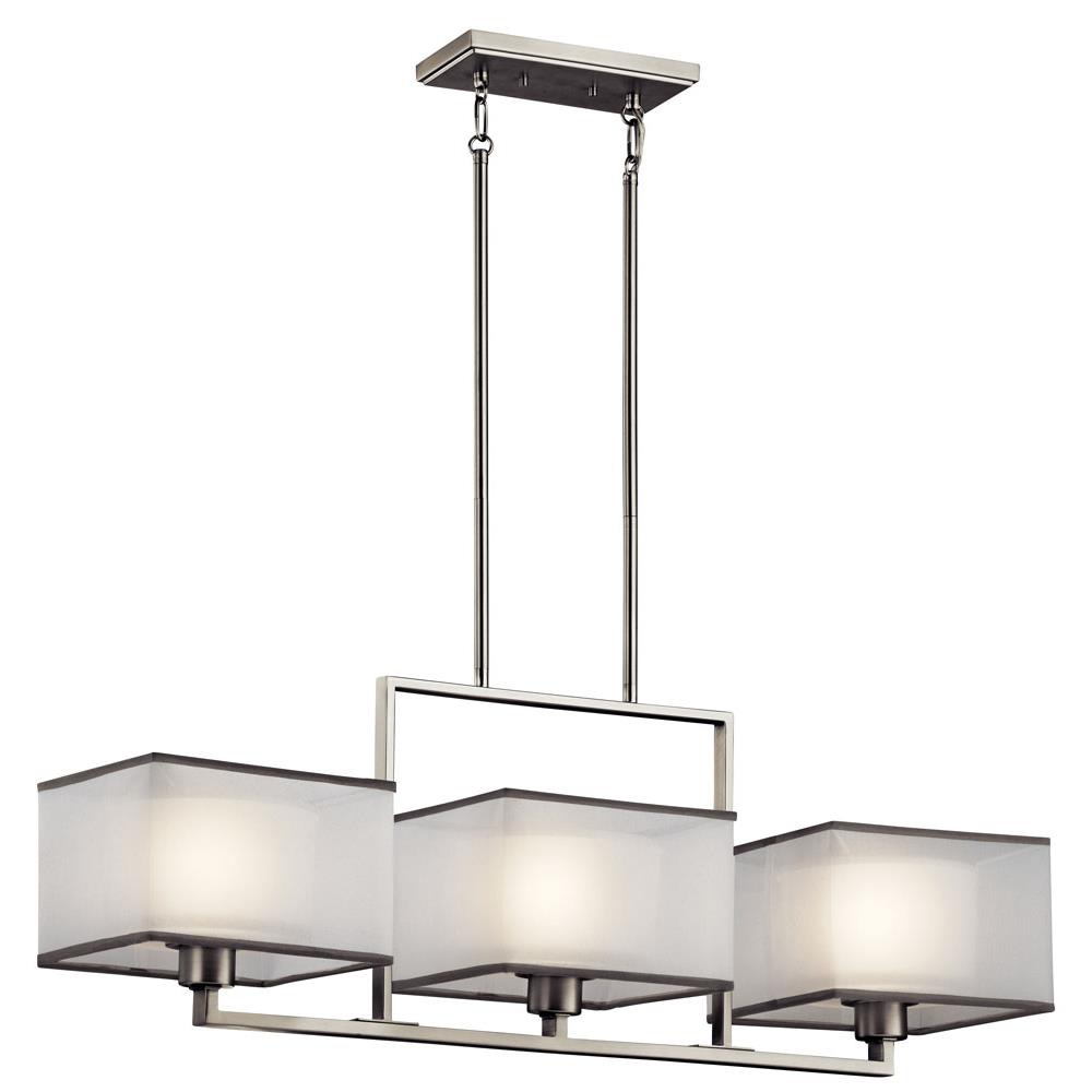 Kichler 43437NI Kailey Chandelier Linear 3 Light in Brushed Nickel