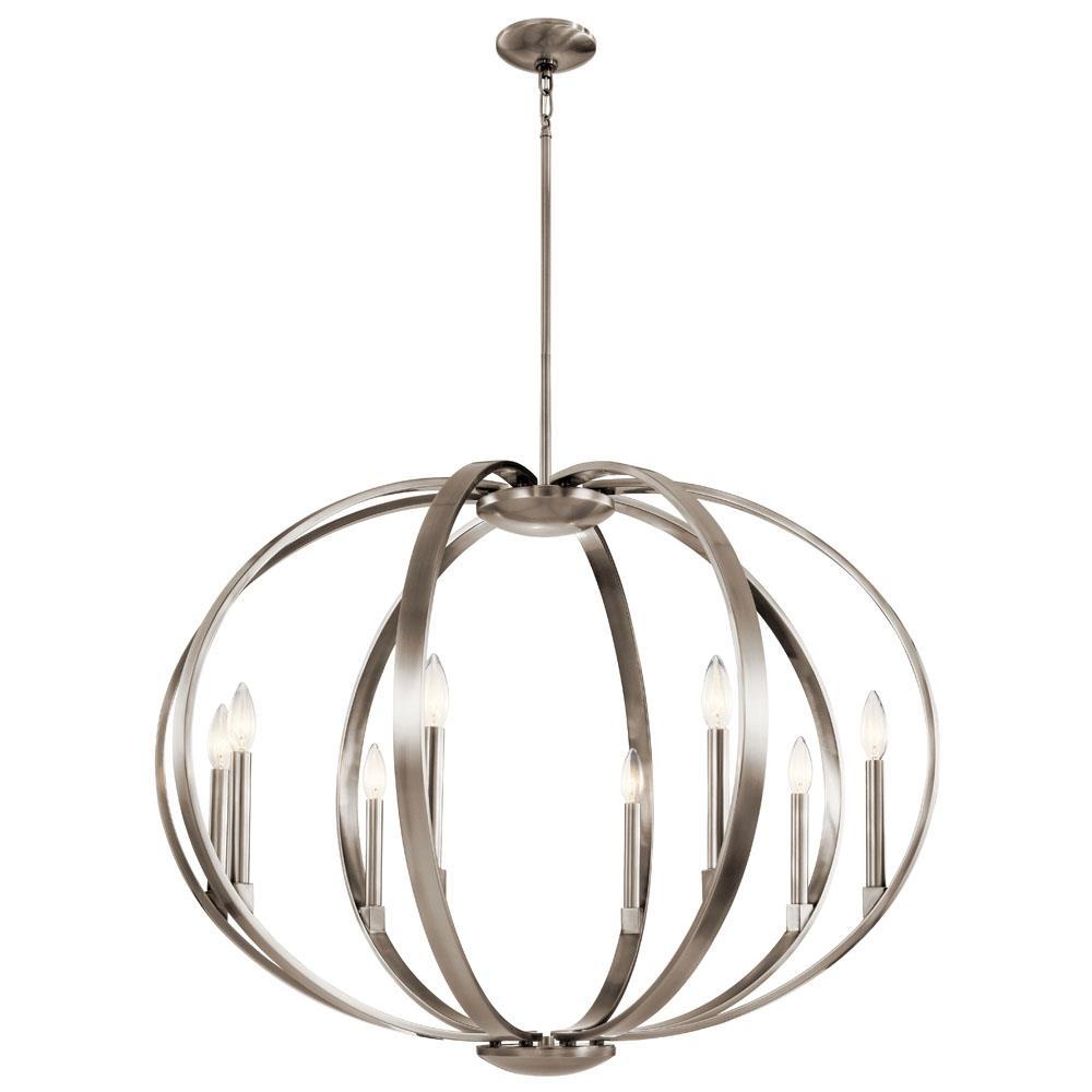 Kichler 43872CLP Elata 26.5" 8 Light Chandelier in Classic Pewter  in Classic Pewter