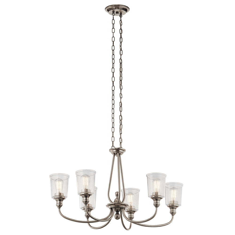 Kichler 43947CLP Oval Chandelier 6Lt in Classic Pewter