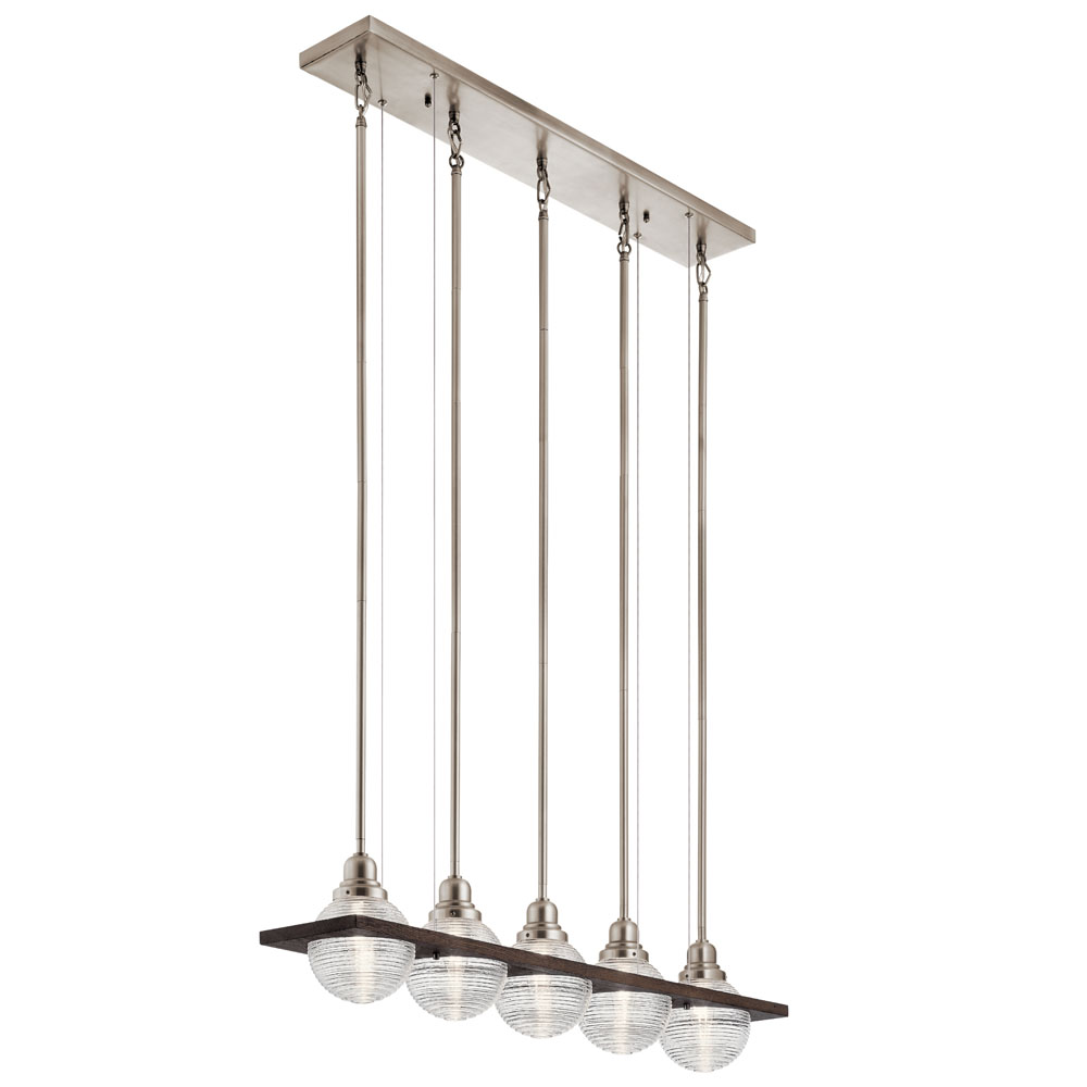 Kichler 44372CLP Potomi Linear Chandelier 5Lt in Classic Pewter