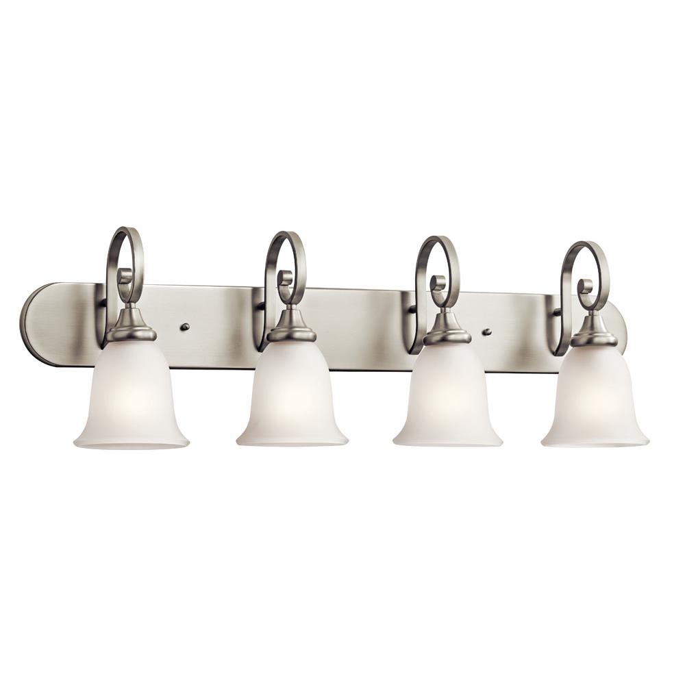 Kichler 45056NI Monroe 36" 4 Light Vanity Light with Satin Etched Glass in Brushed Nickel