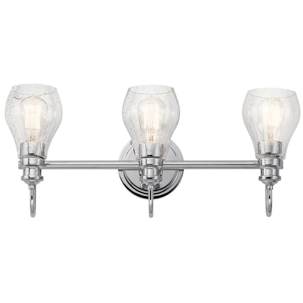 Kichler 45392CH Greenbrier 23.75" 3 Light Vanity Light with Clear Seeded Glass in Chrome in Chrome
