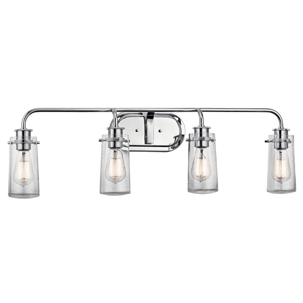 Kichler 45460CH Braelyn 44" 4  Light Vanity Light with Clear Seeded Glass Chrome in Chrome