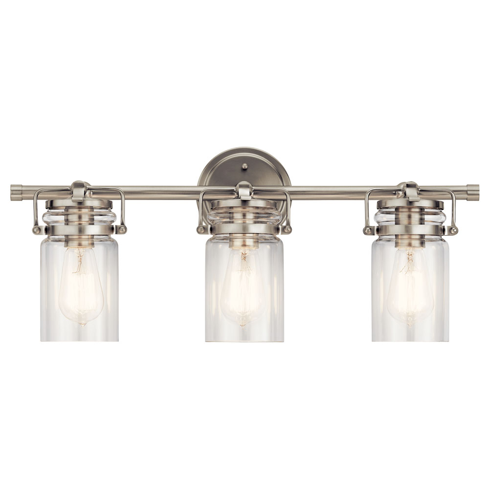 Kichler 45689NI Brinley 24" 3 Light Vanity Light with Clear Glass in Brushed Nickel