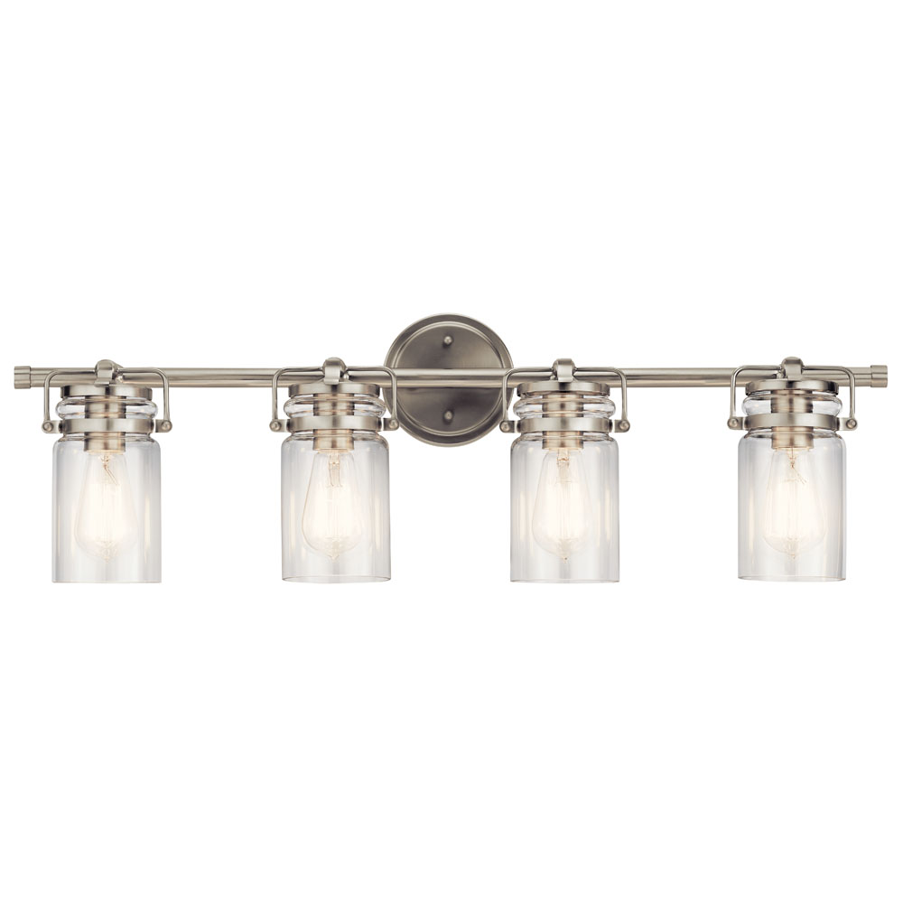 Kichler 45690NI Brinley 32.25" 4 Light Vanity Light with Clear Glass in Brushed Nickel