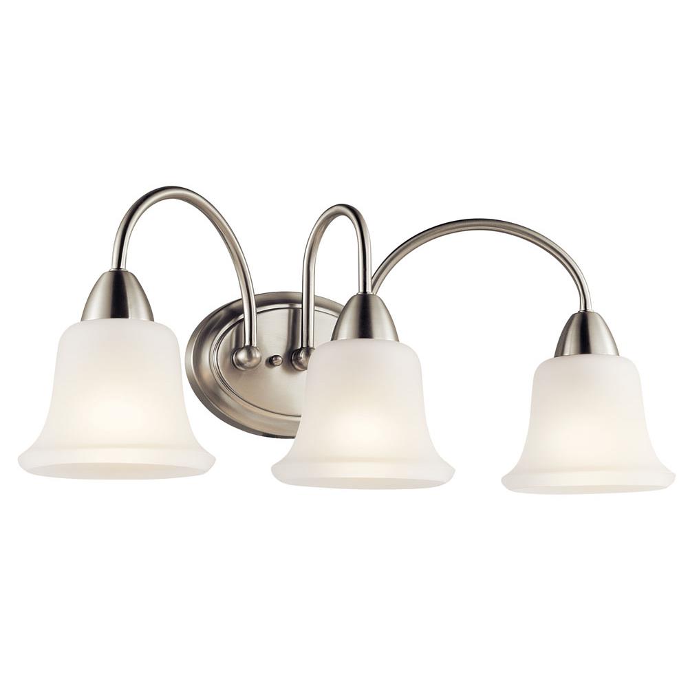 Kichler 45883NI Nicholson 24" 3 Light Vanity Light with Satin Etched Glass in Brushed Nickel
