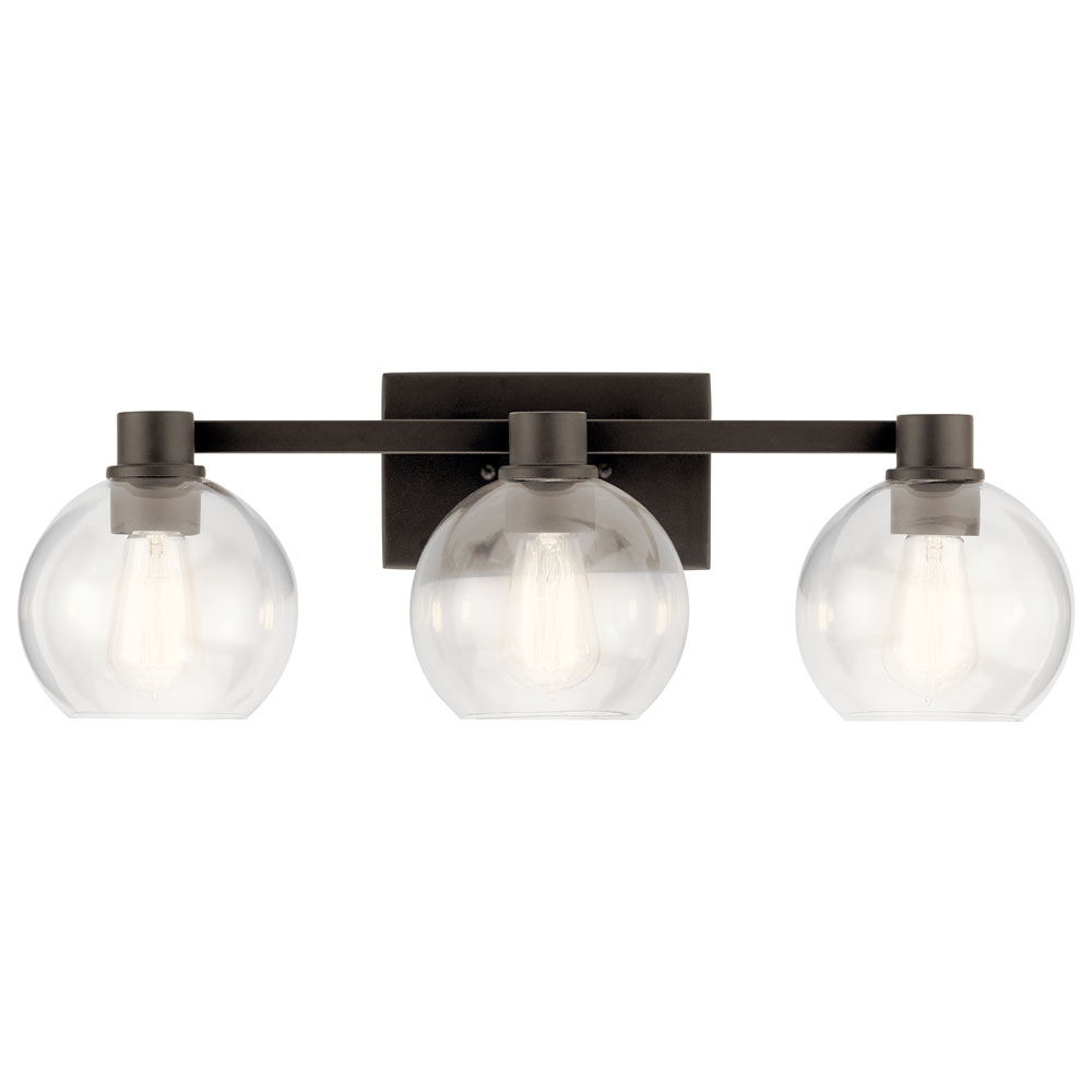 Kichler 45894OZ The Harmony 24.5 inch 3 light vanity light with clear glass Olde Bronze® in Olde Bronze