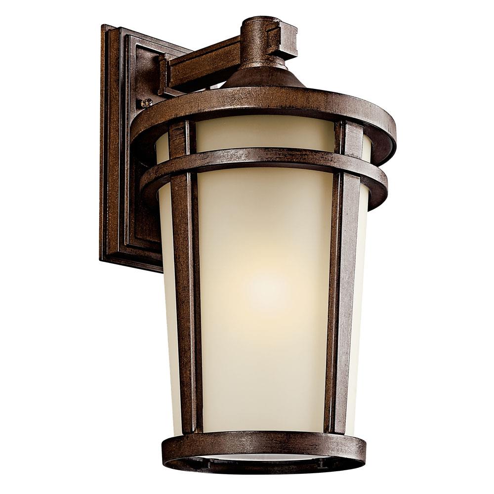 Kichler 49073BST Atwood 17.75" 1 Light Outdoor Wall Light with Light Umber Mist and Brown Stone