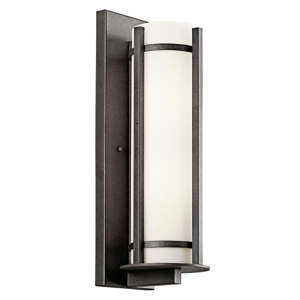 Kichler 49120AVI Camden 19.5" 2 Light Outdoor Wall Light with Opal Etched Glass in Anvil Iron™