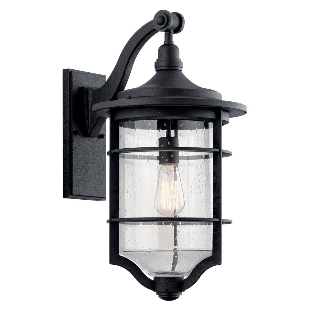 Kichler 49128DBK Royal Marine 21.75" 1 Light Outdoor Wall Light with Clear Seeded Glass in Distressed Black in Distressed Black