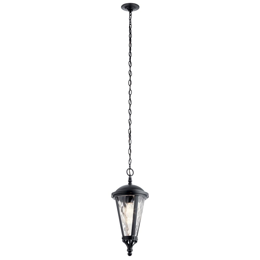 Kichler 49236BSL Cresleigh Outdoor Pendant 1Lt in Black with Silver Highlights