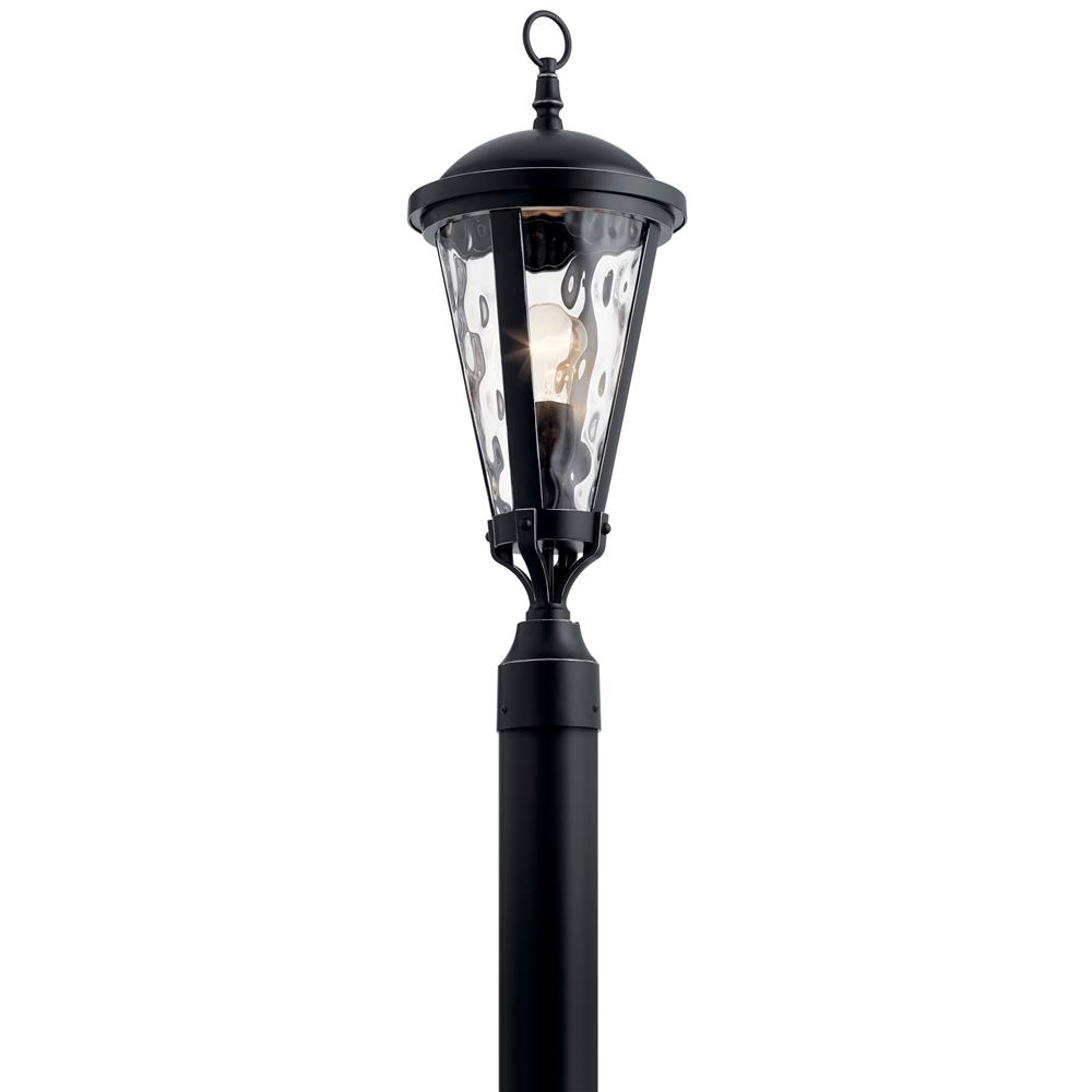 Kichler 49237BSL Cresleigh Outdoor Post Mt 1Lt in Black with Silver Highlights