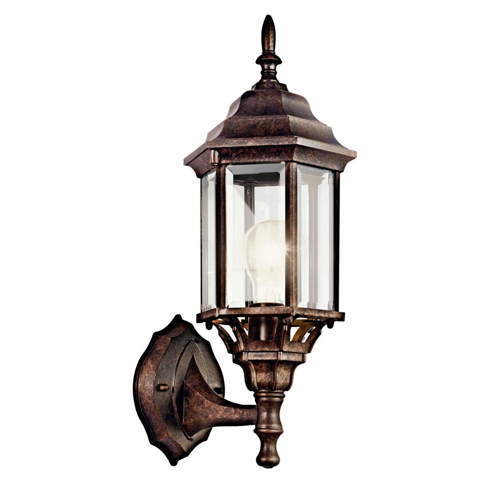 Kichler 49255TZ Chesapeake 17" 1 Light Outdoor Wall Light with Clear Beveled Glass in Tannery Bronze