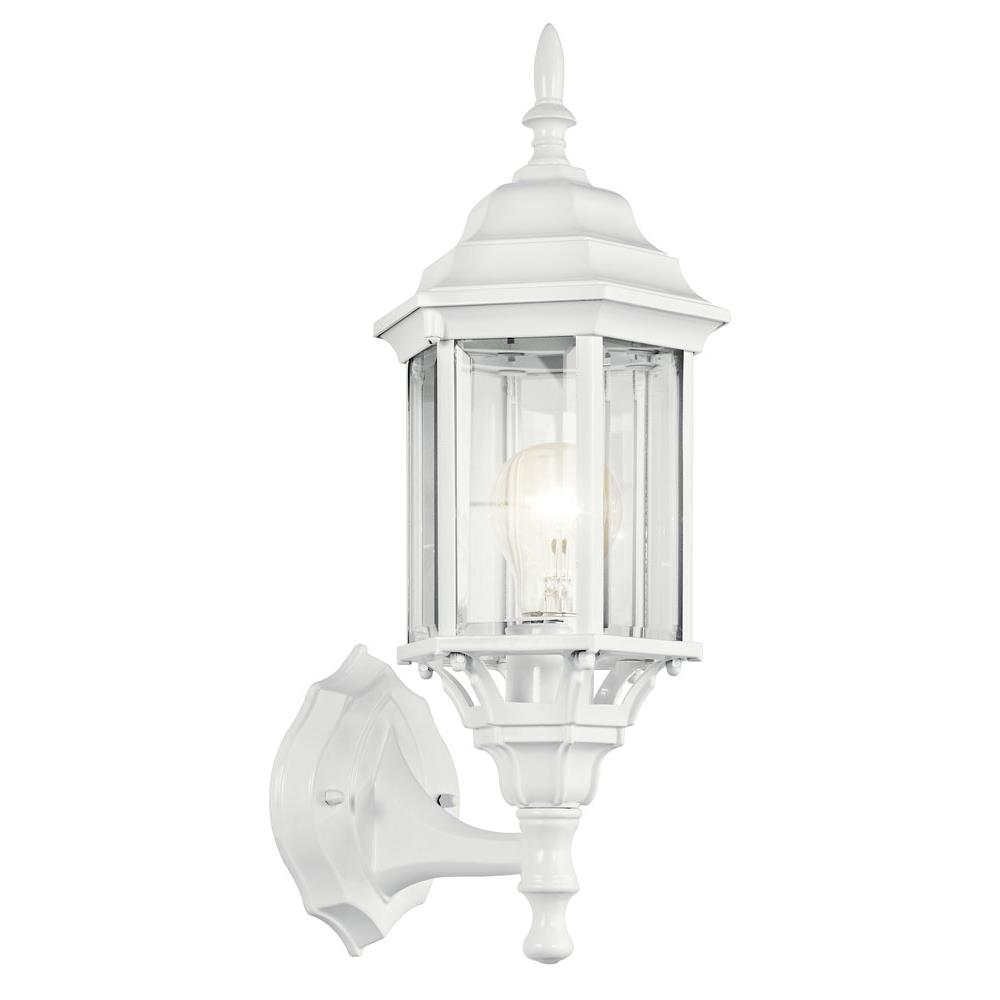 Kichler 49255WH Chesapeake 17" 1 Light Outdoor Wall Light with Clear Beveled Glass in White