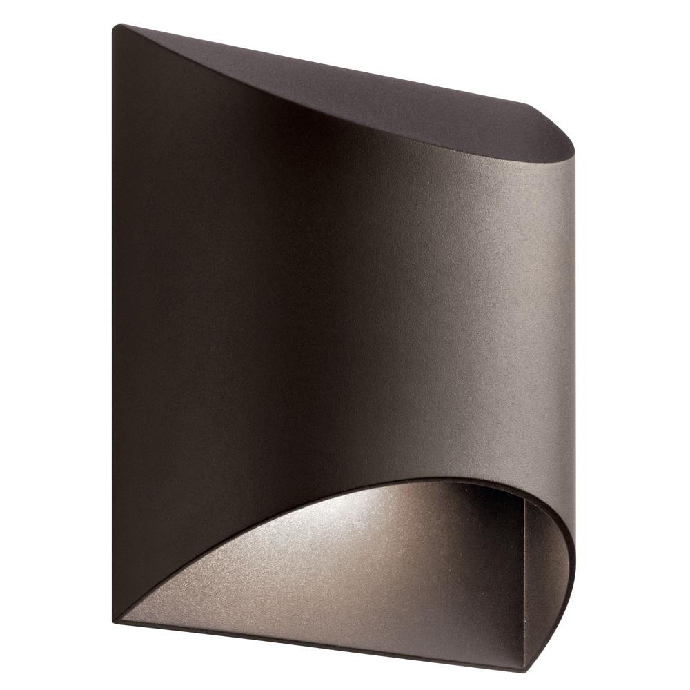 Kichler 49278AZTLED Wesley 7.5" LED Outdoor 1 Light Wall Light in Textured Architectural Bronze in Textured Architectural Bronze