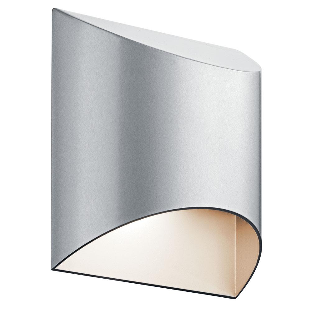 Kichler 49278PLLED Wesley 7.5" LED Outdoor 1 Light Wall Light in Platinum in Platinum